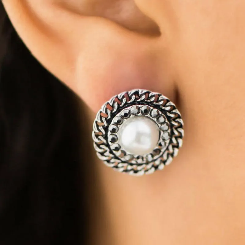 A Grand Gesture White Pearl Post Earrings