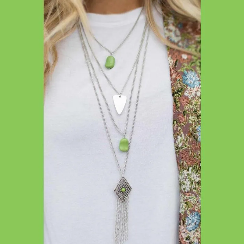 A Gypsy Soul Quad-Layer Green Necklace