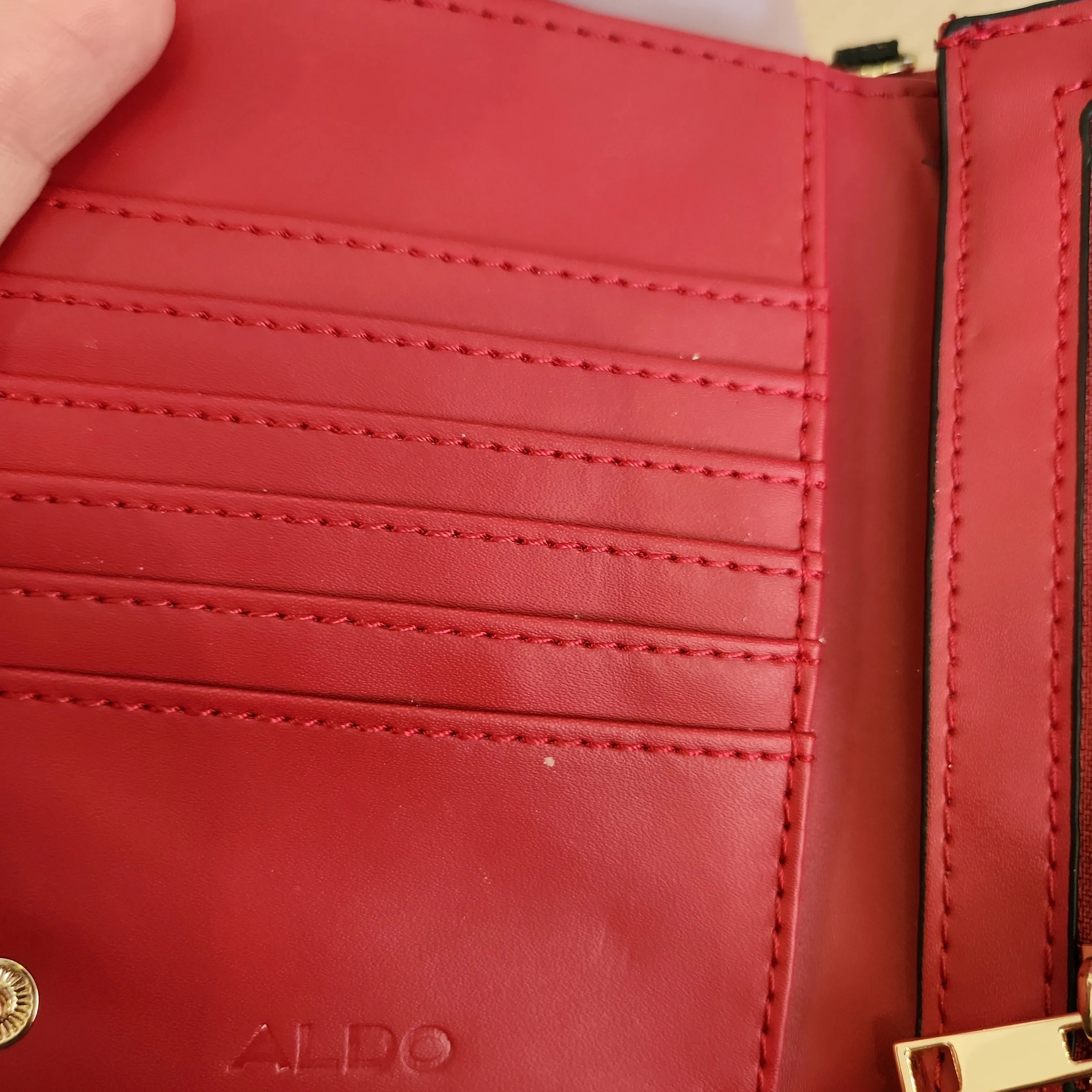 ALDO Black & Red Foldover wallet | Pre Loved |