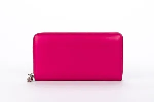 Alexander McQueen Fuchsia Nappa Leather Zippy Wallet with Box