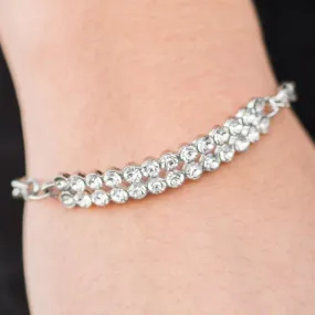 All Bravado Silver and White Rhinestone Bracelet