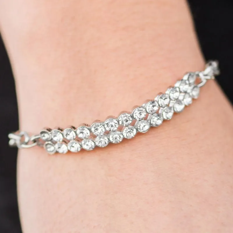 All Bravado Silver and White Rhinestone Bracelet