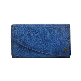 Anuschka Accordion Flap Wallet 1174 - Tooled Butterfly Ocean