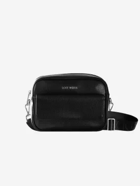 Aspen MIRUM Leather Vegan Crossbody Bag | Black & Silver