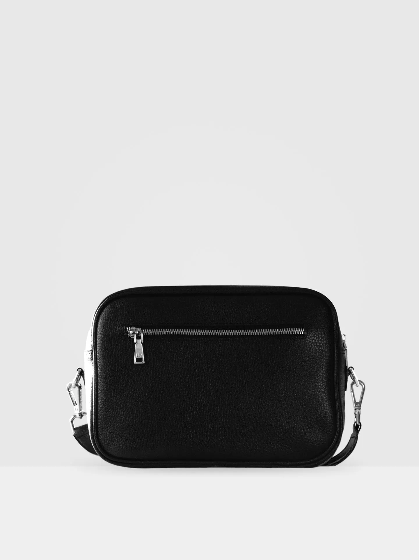 Aspen MIRUM Leather Vegan Crossbody Bag | Black & Silver