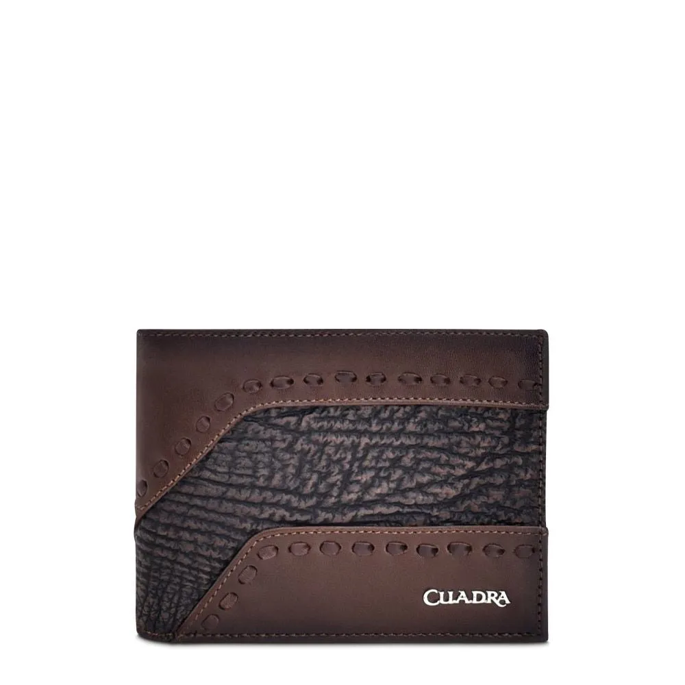 B3014TI - Cuadra black chocolate casual fashion shark bi fold wallet for men