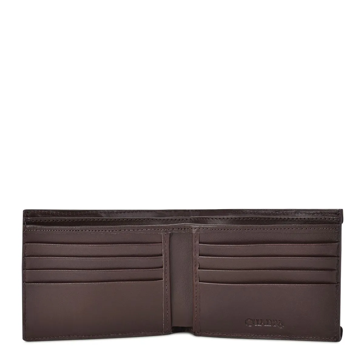 B3018RS - Cuadra brown casual fashion calfskin leather bi fold wallet for men