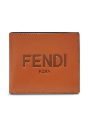 Bi-fold wallet with embossed logo