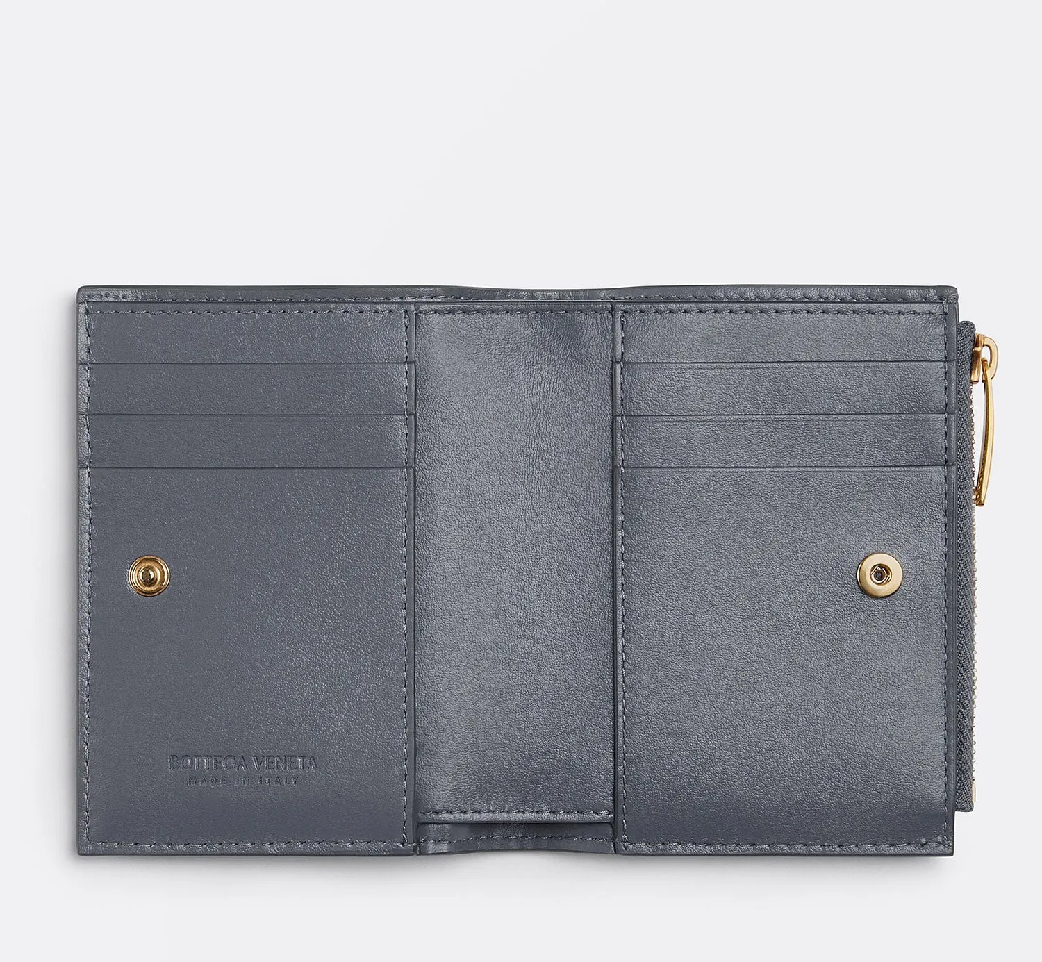 Bi-Fold Zip Wallet Intrecciato 19,Thunder