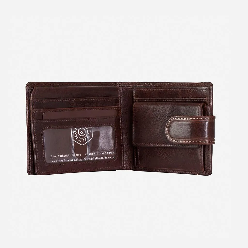 Bifold Wallet With Coin And Tab Closure