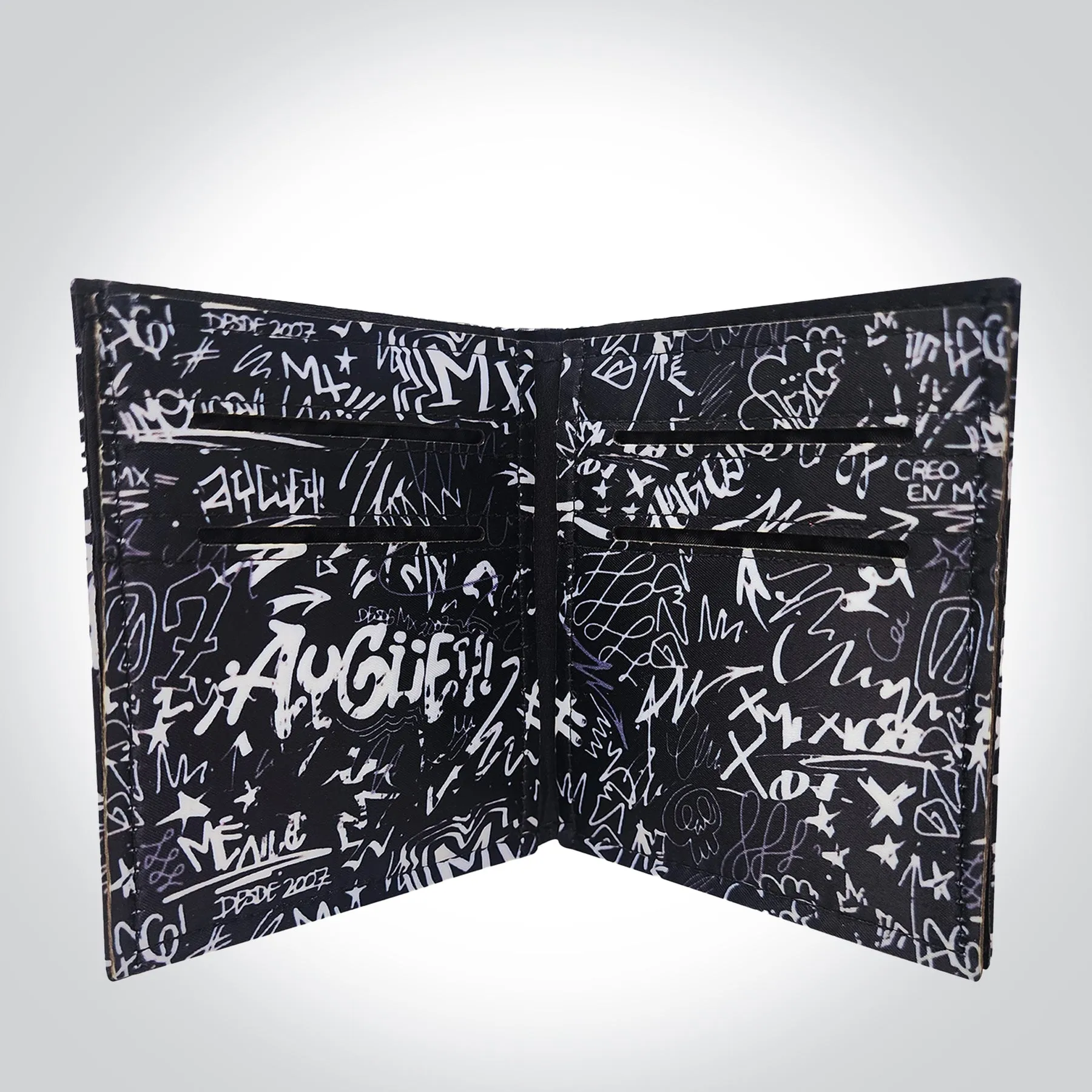 Sure! Here’s an optimized title for the e-commerce product you mentioned:

Cha Mool Wallet - Graffiti Skull Design

This title includes modifiers that highlight the product type and its design.