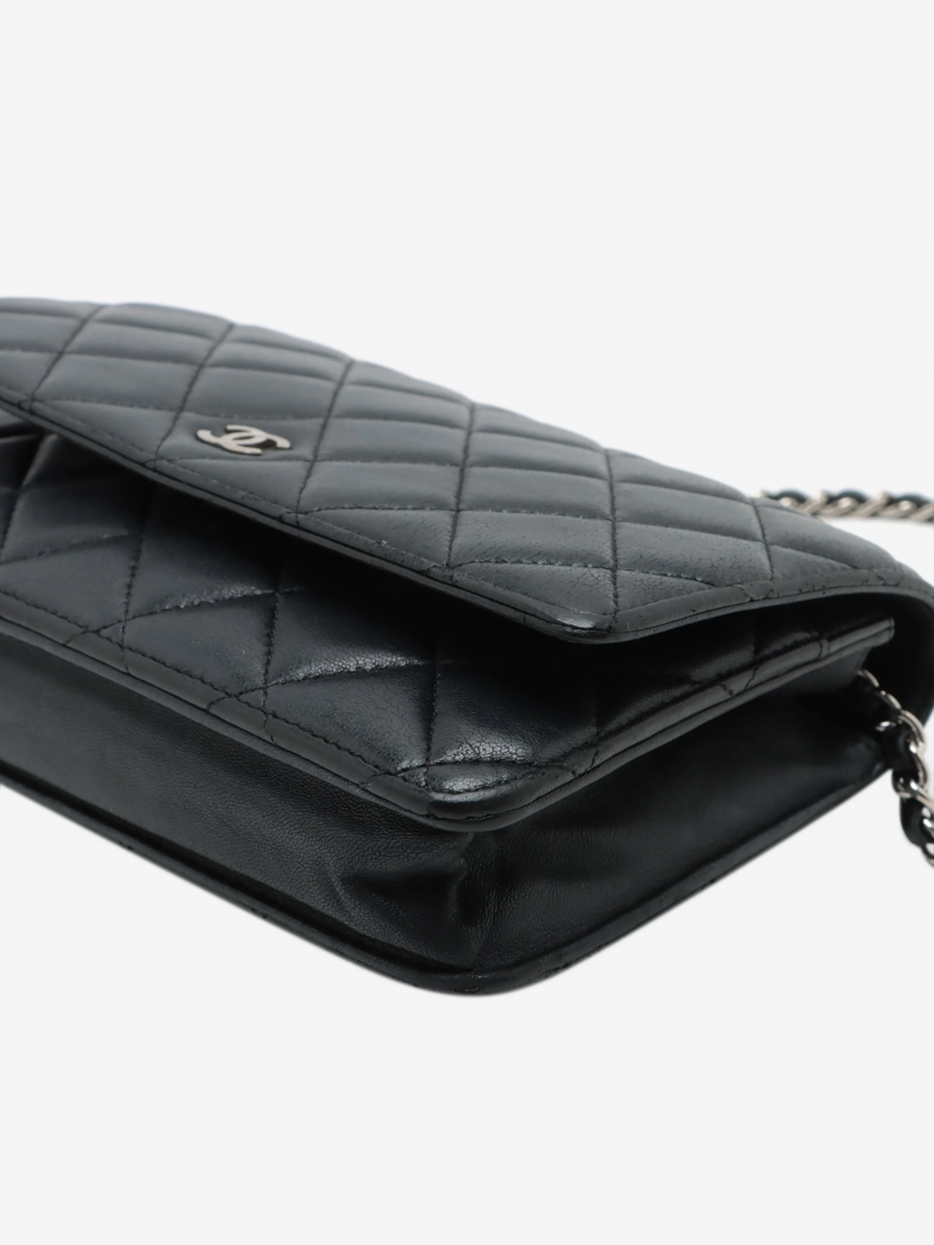 Black 2012-2013 lambskin quilted Wallet on Chain