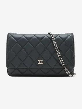 Black 2012-2013 lambskin quilted Wallet on Chain