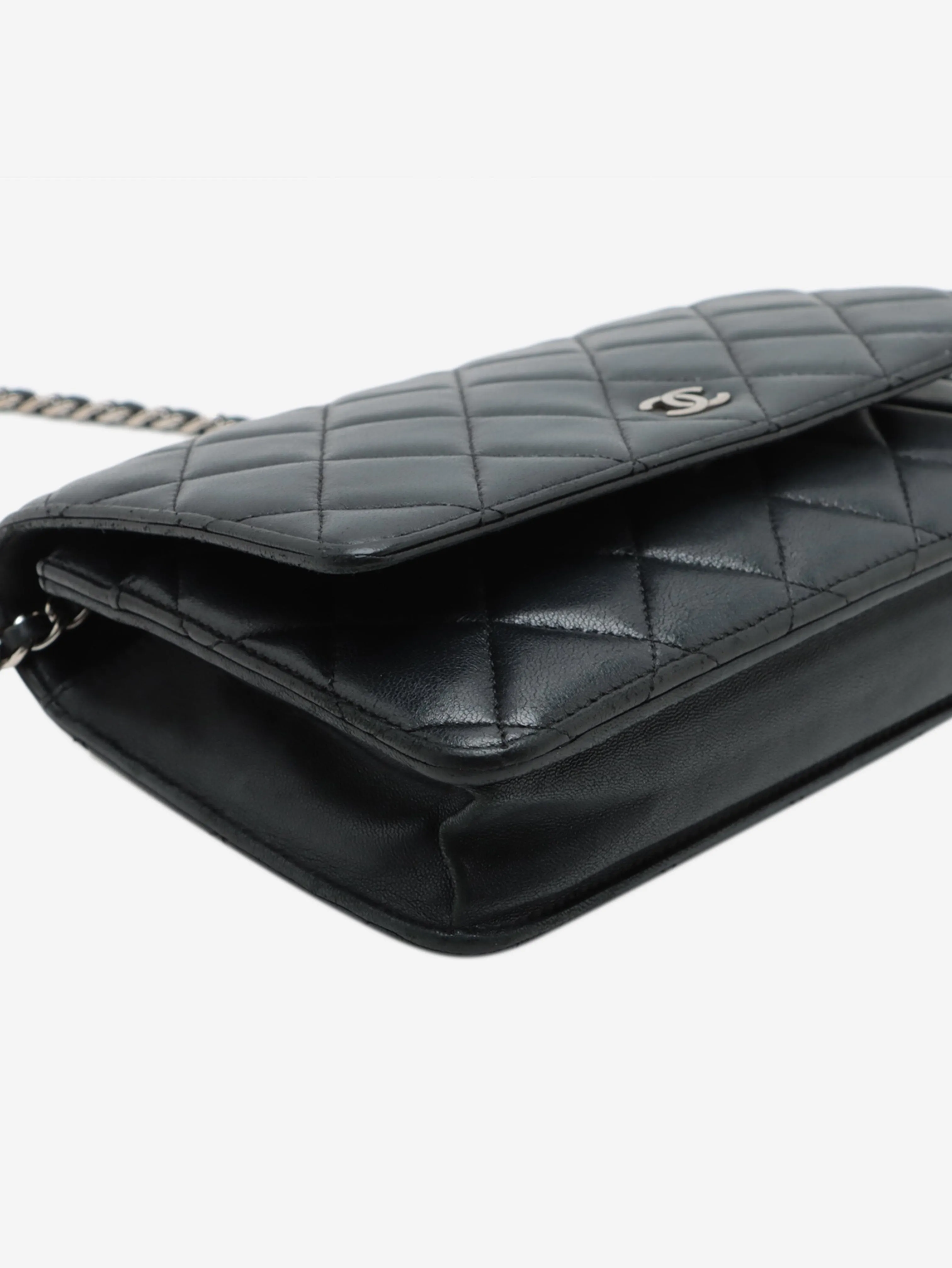 Black 2012-2013 lambskin quilted Wallet on Chain