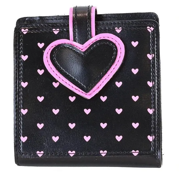 Black Wallet With Pink Heart