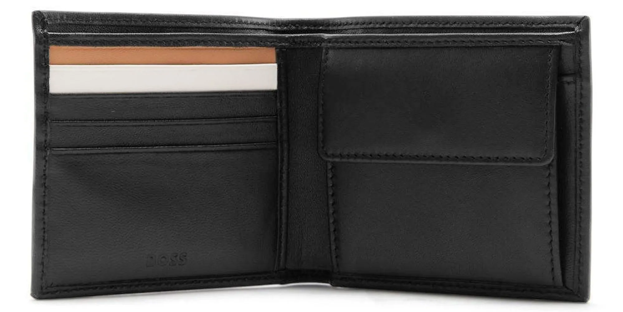 Boss Byron S Embossed RFID 4 Card & Coin Wallet - Black