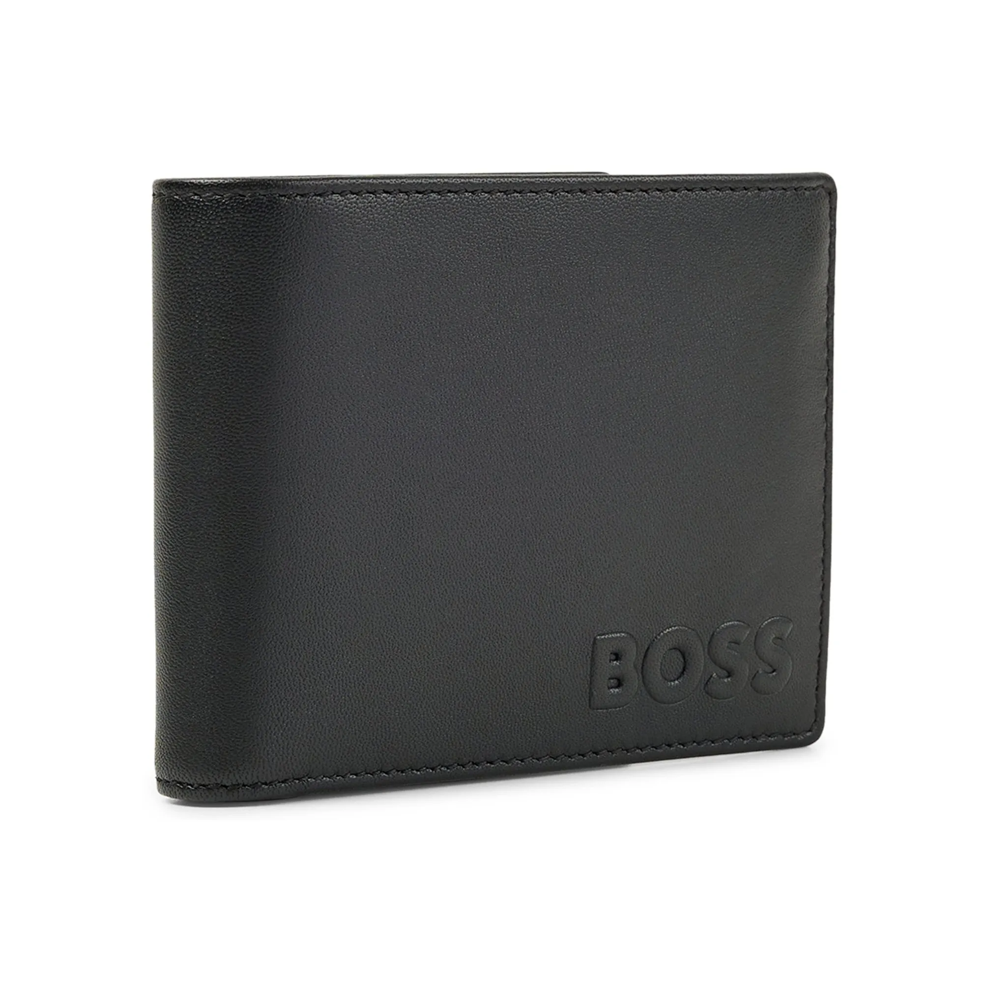 Boss Byron S Embossed RFID Tri Fold Wallet - Black