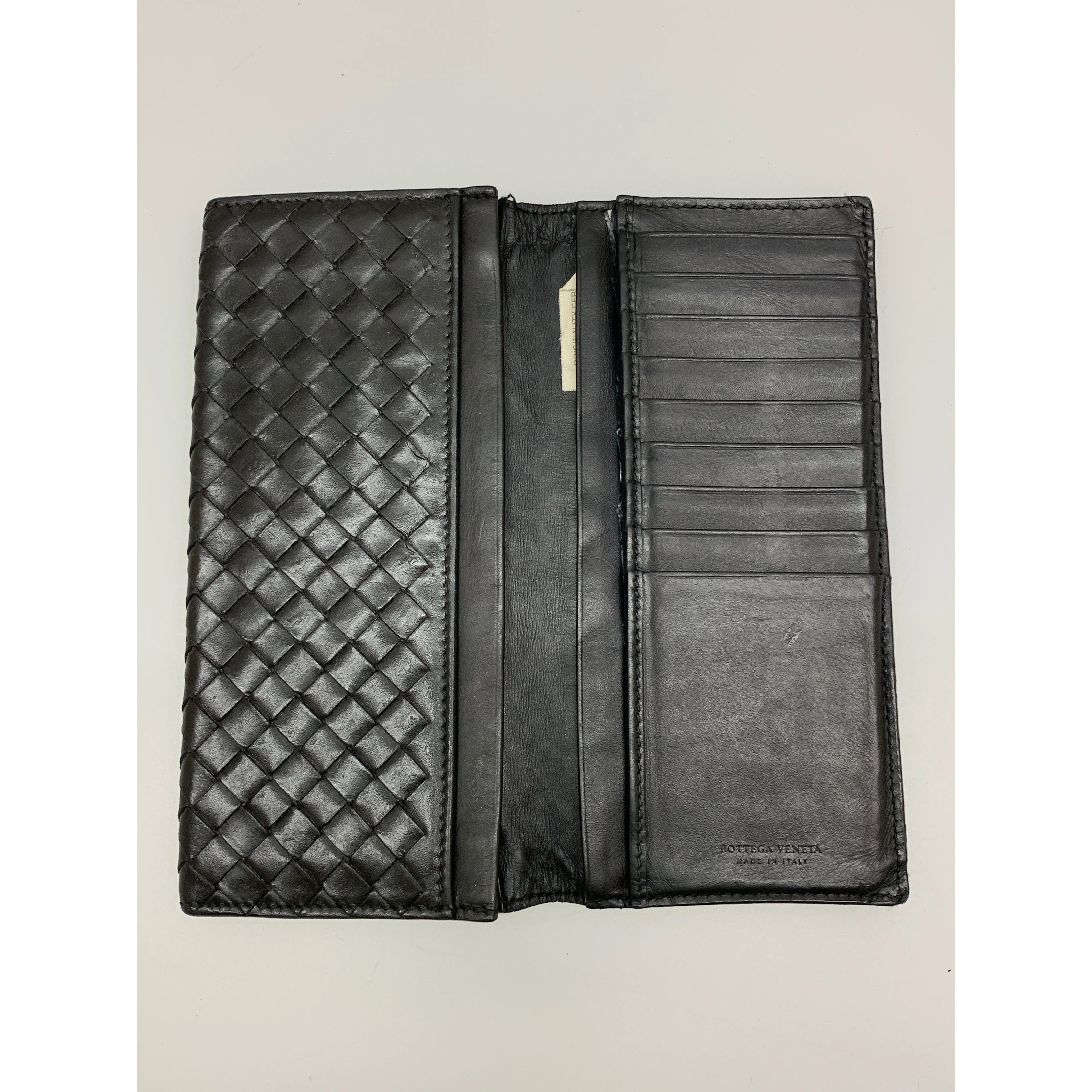 #BOTTEGA VENETA/Long Wallet/BLK/Leather/120697