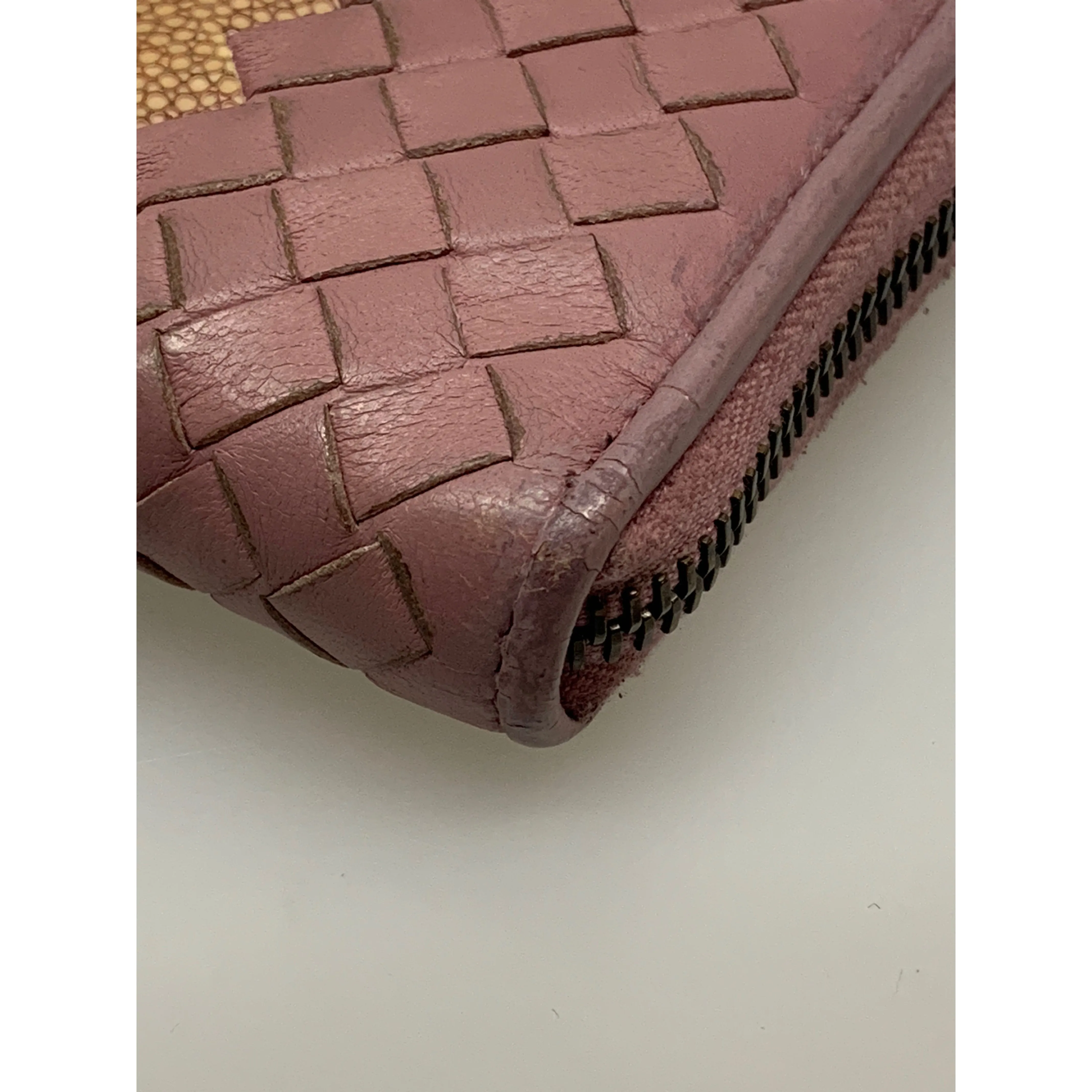 #BOTTEGA VENETA/Long Wallet/PNK/Leather