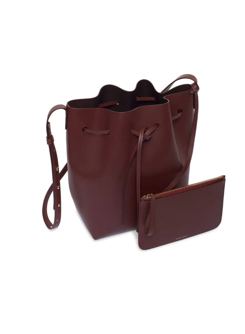 Bucket Bag Calf, Burgundy/Burgundy