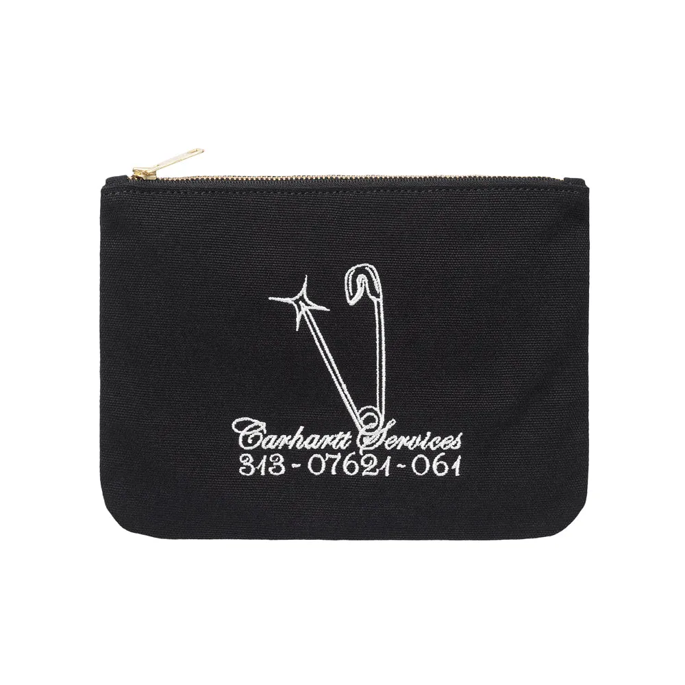 Canvas Graphic Zip Wallet (safety pin black/white)