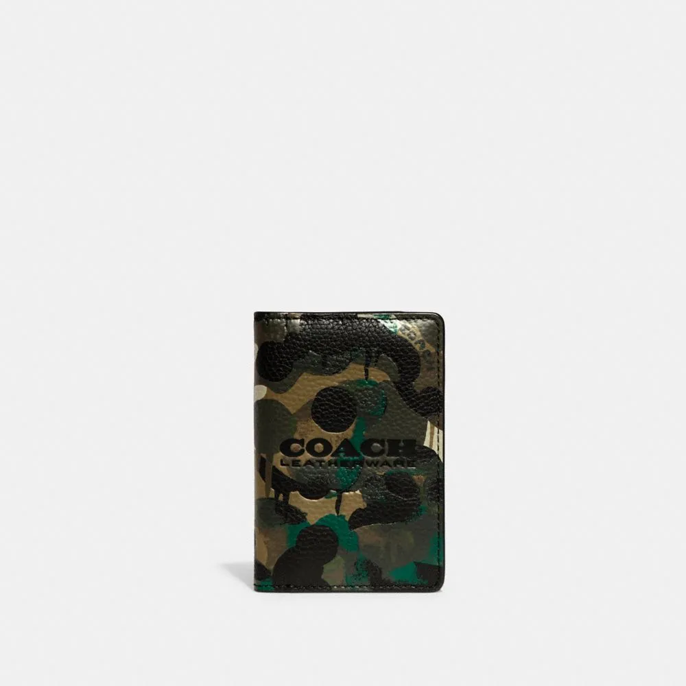 Card Wallet In Signature Canvas With Camo Print