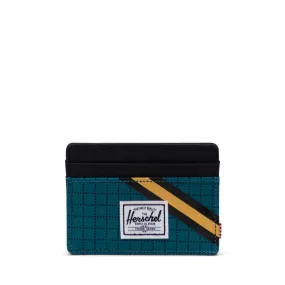 Carteira Herschel Charlie RFID Harbour Blue Grid/Black/Amber Yellow