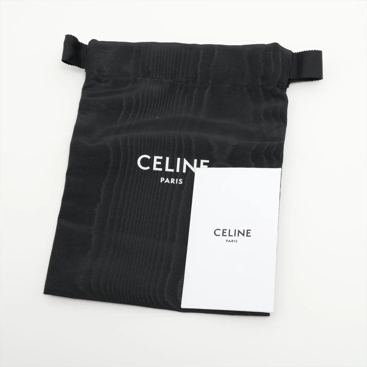 CELINE Triomphe Leather Compact Wallet Black