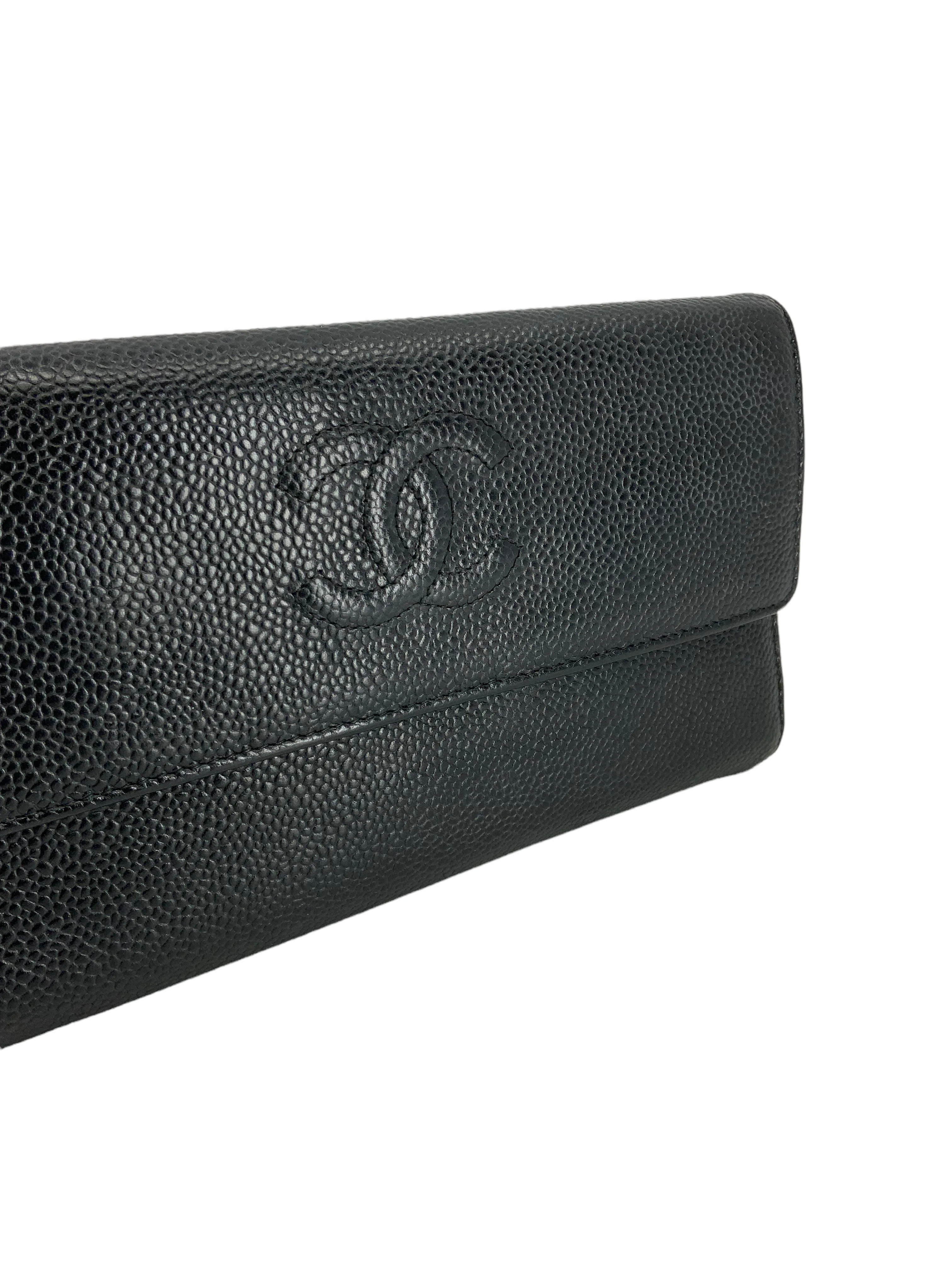 CHANEL Timeless CC Long Caviar Snap Wallet