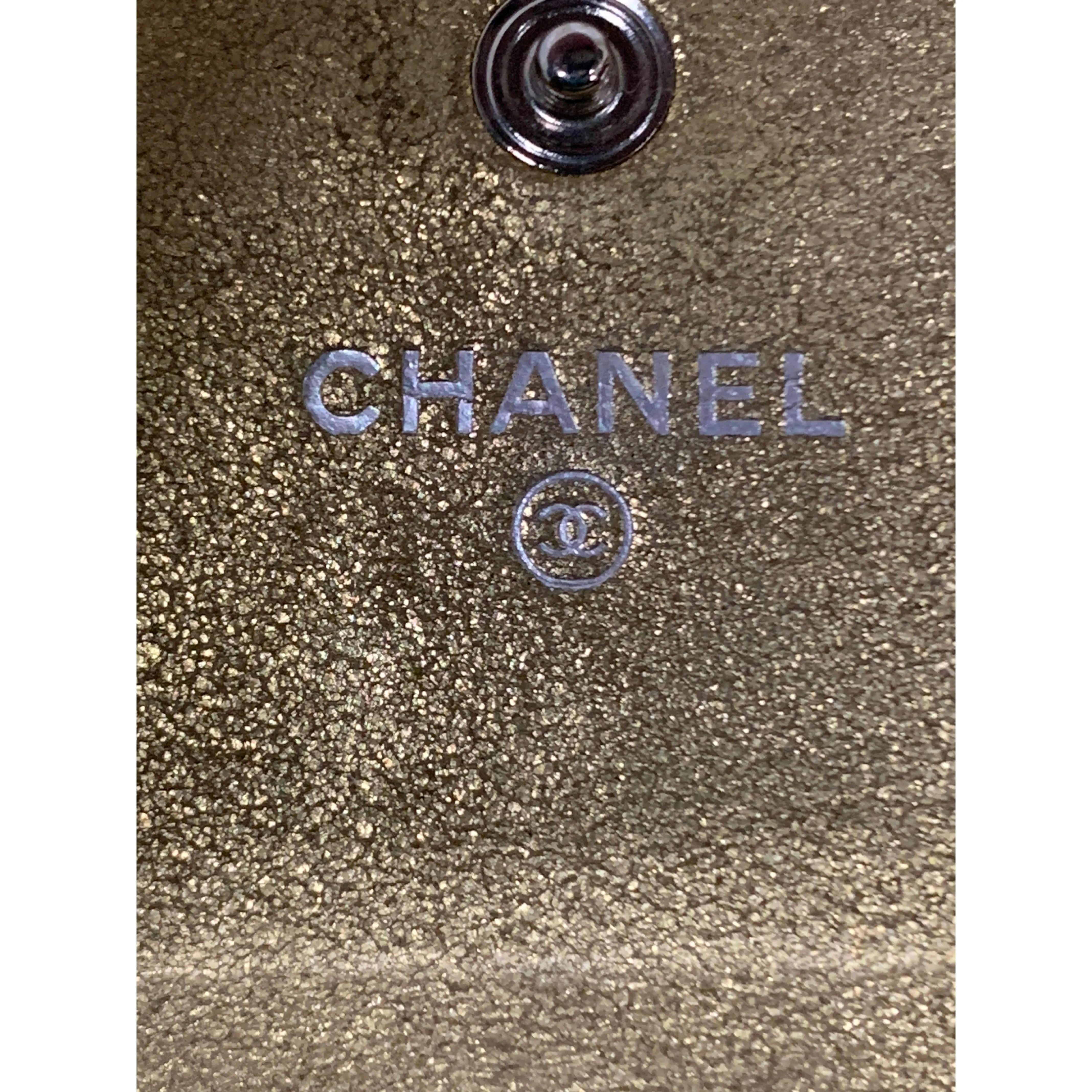 #CHANEL/Long Wallet/GLD/Leather