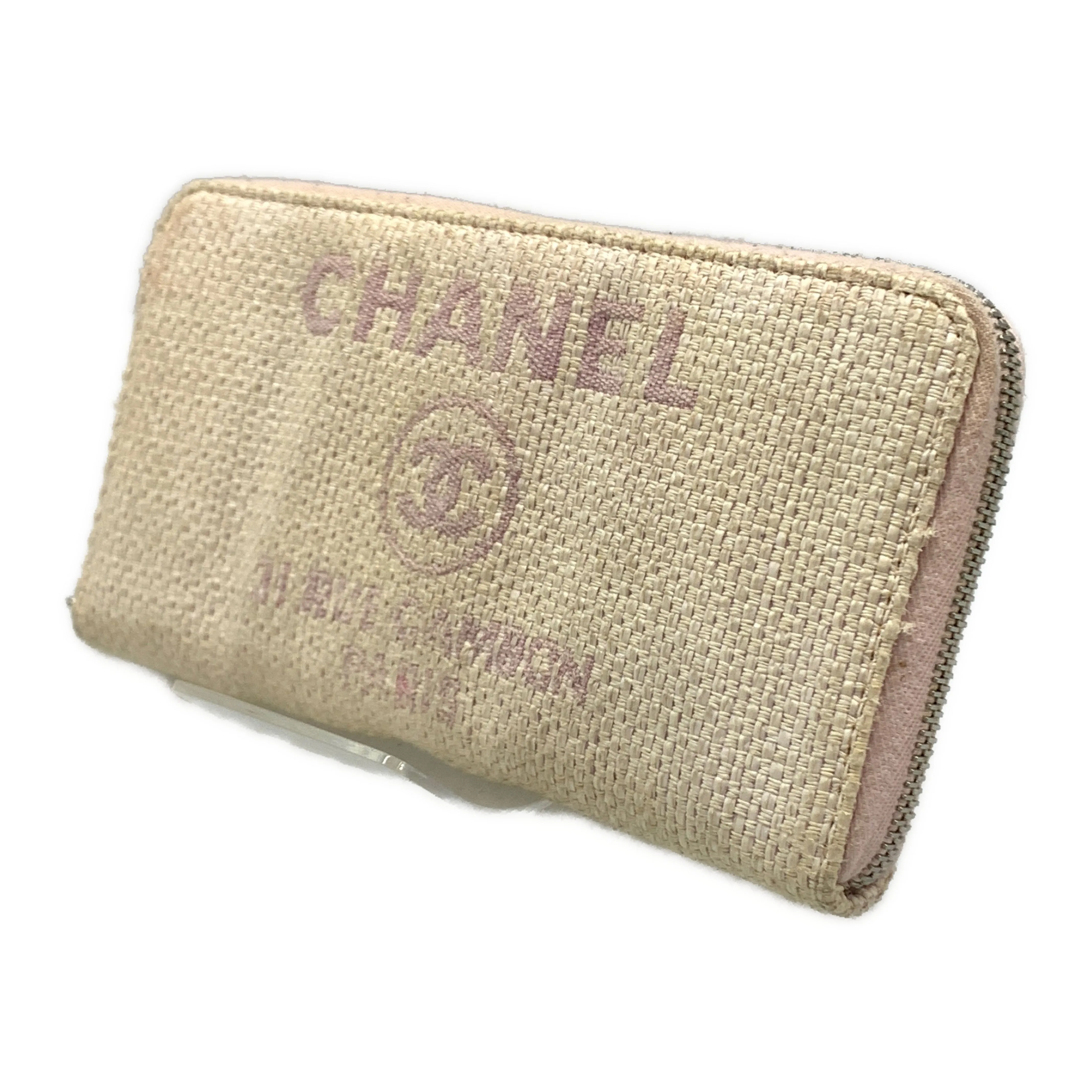 #CHANEL/Long Wallet/PNK/Cotton