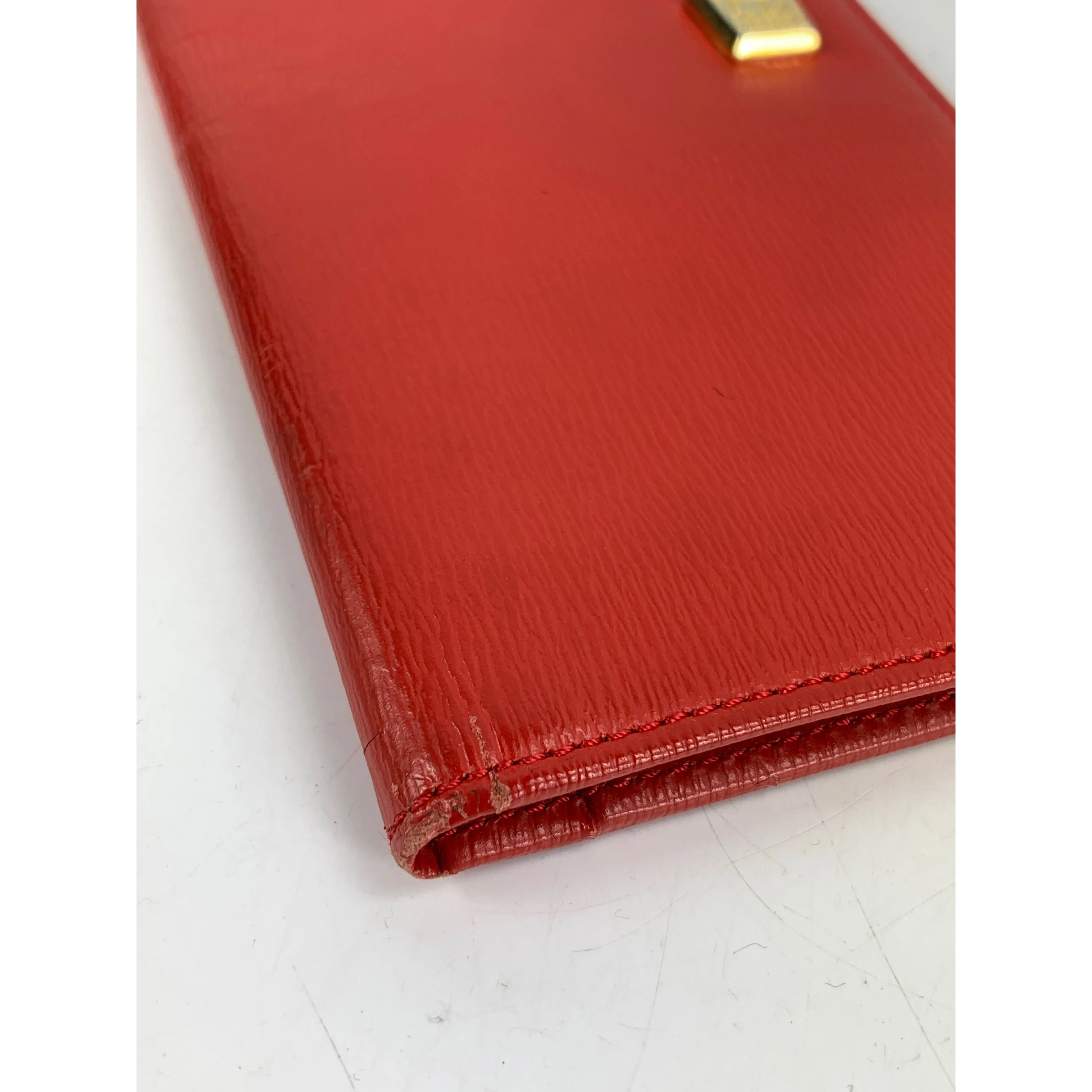 #Christian Dior/Long Wallet/RED/Leather/Plain