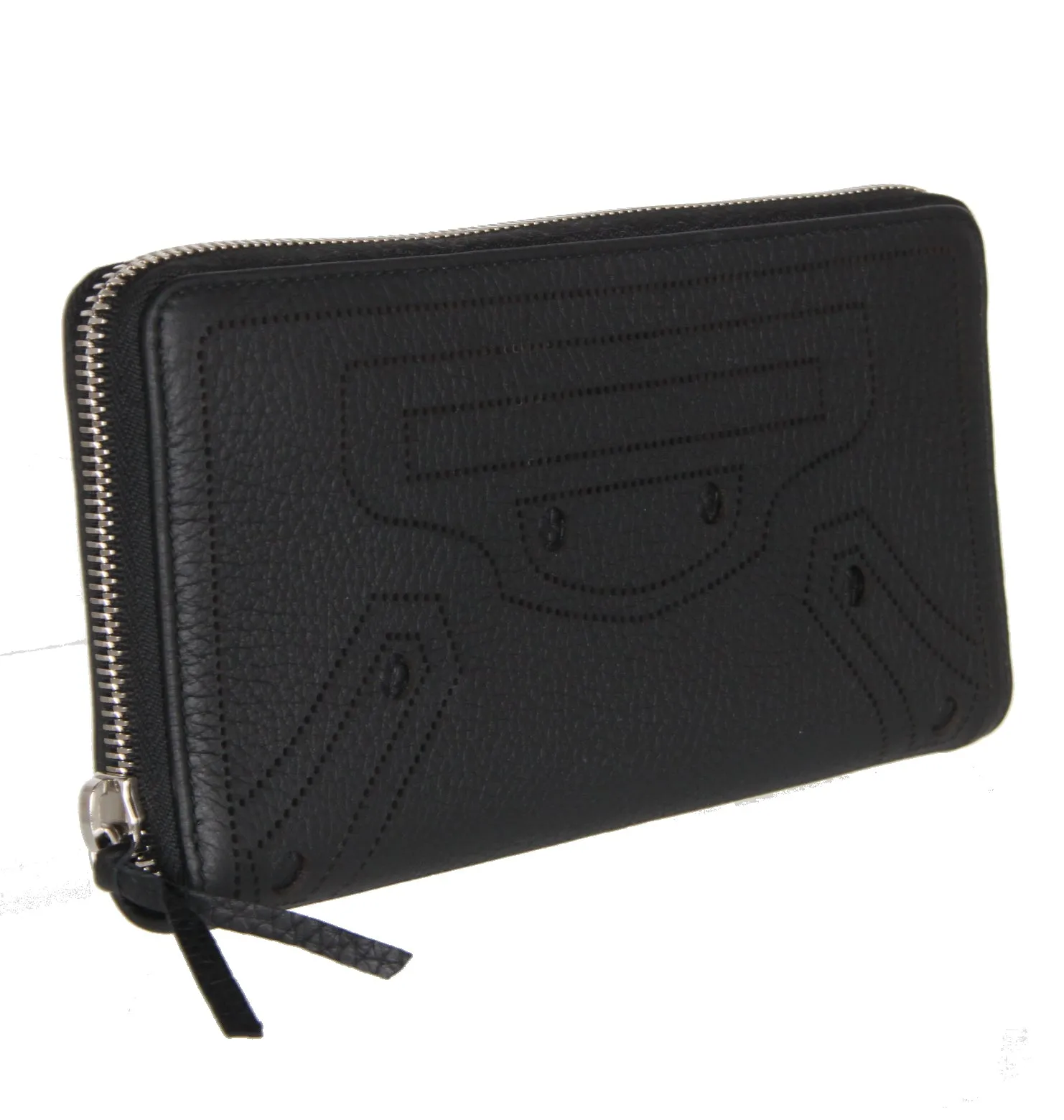 City Blackout Wallet Zip, Black/Silver