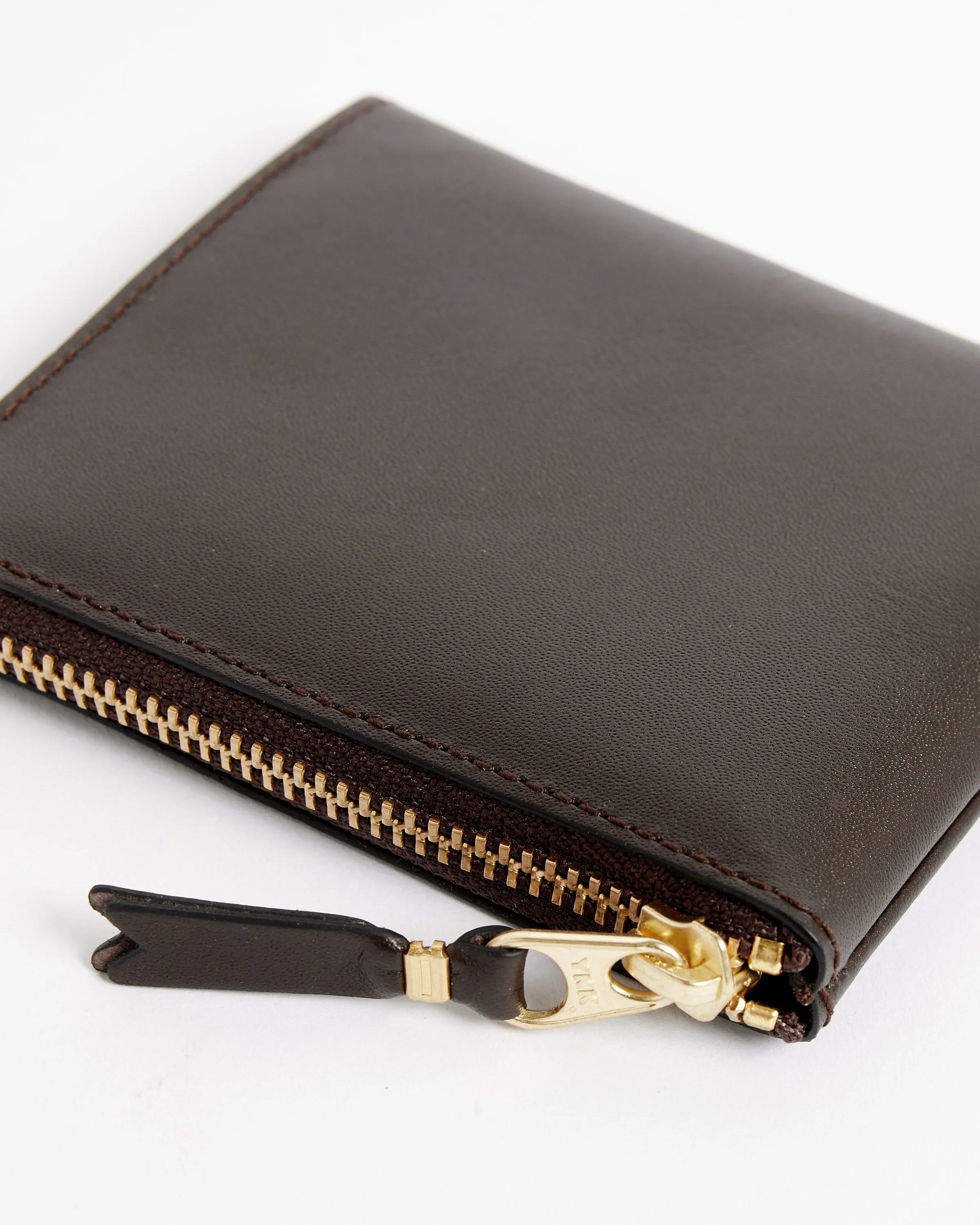 Classic Half Zip Wallet in Brown