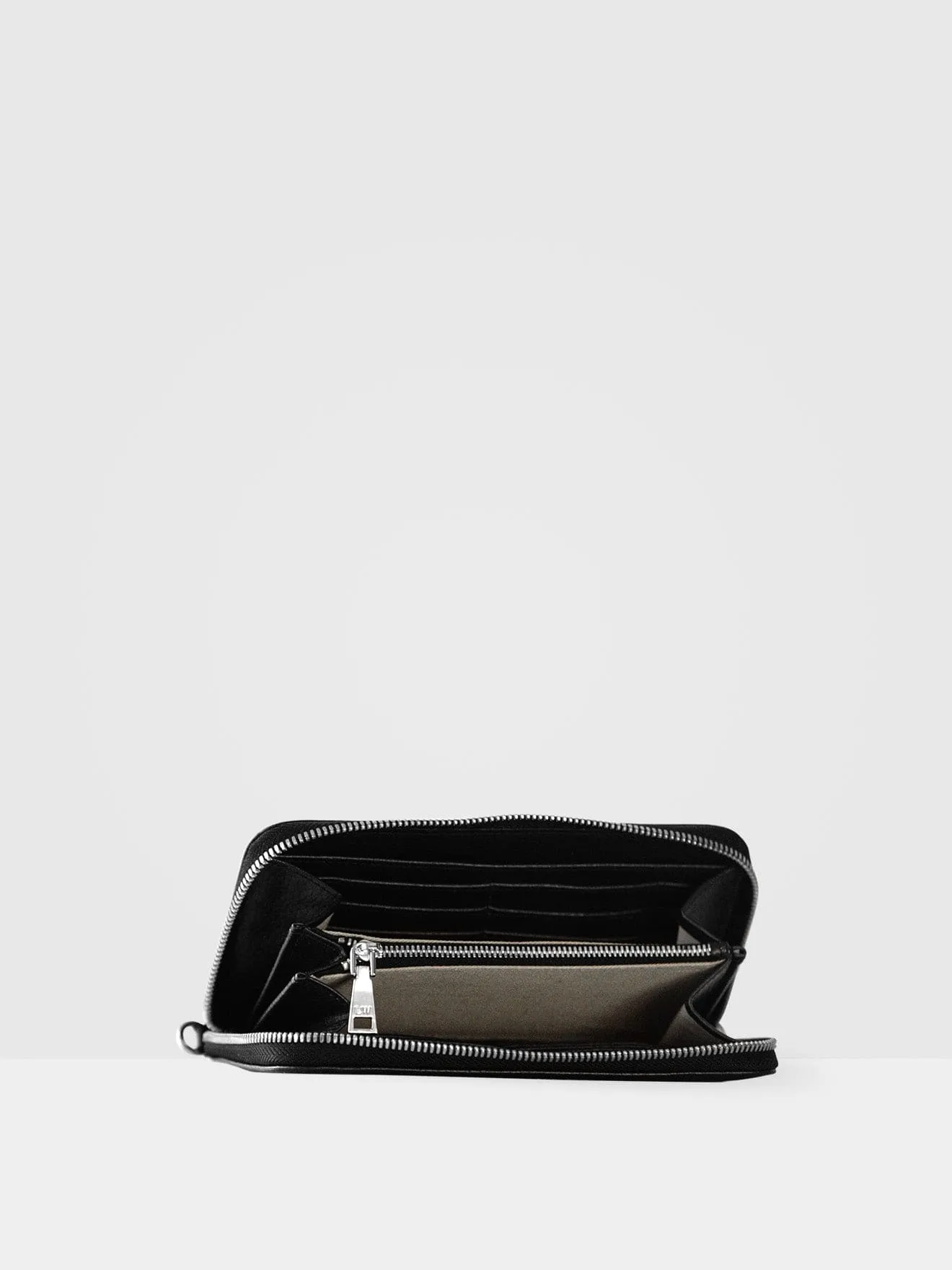 Clementine MIRUM Leather Vegan Clutch Wallet | Black & Silver