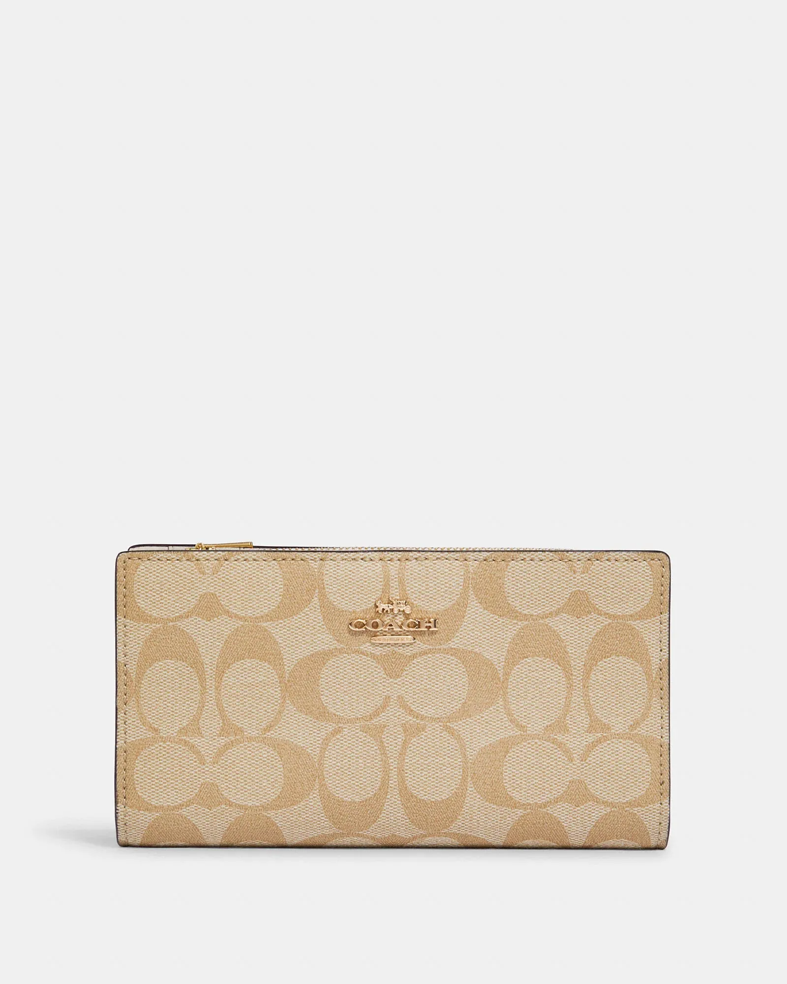 Coach Slim Zip Wallet In Signature Canvas