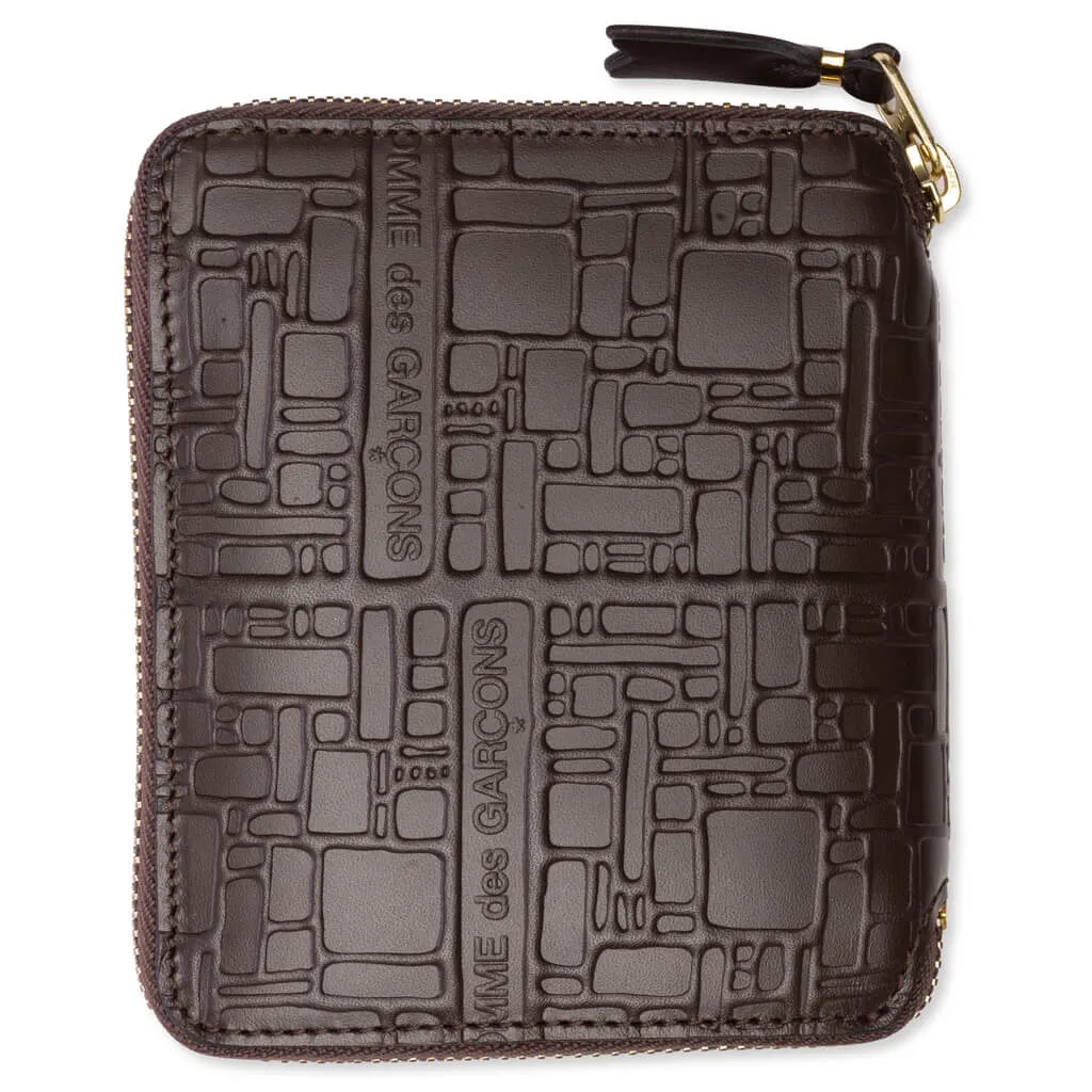 Comme des Garcons Embossed Logo Wallet - Brown