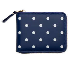 Comme des Garcons Polka Dots Wallet - Navy