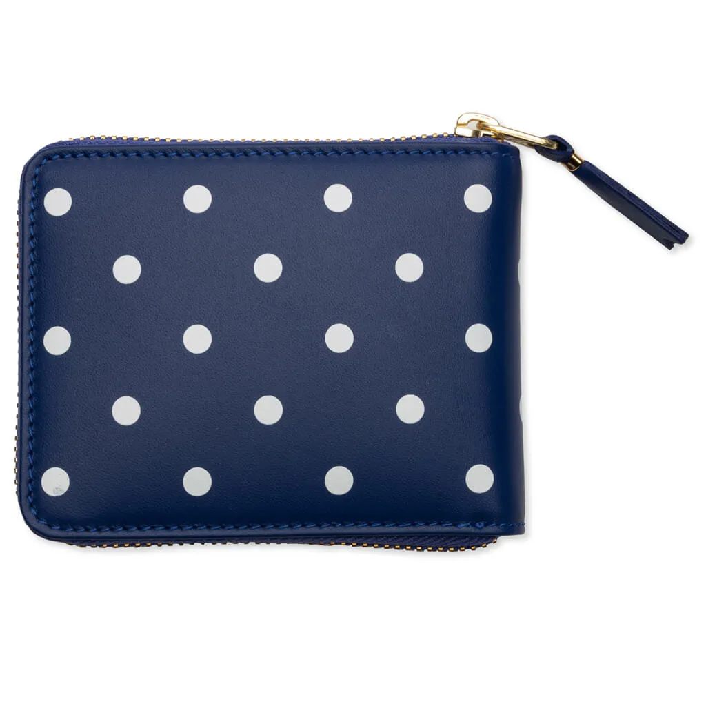 Comme des Garcons Polka Dots Wallet - Navy