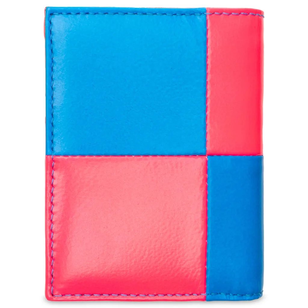 Comme des Garcons SA0641FS Fluo Squares Wallet - Pink/Blue