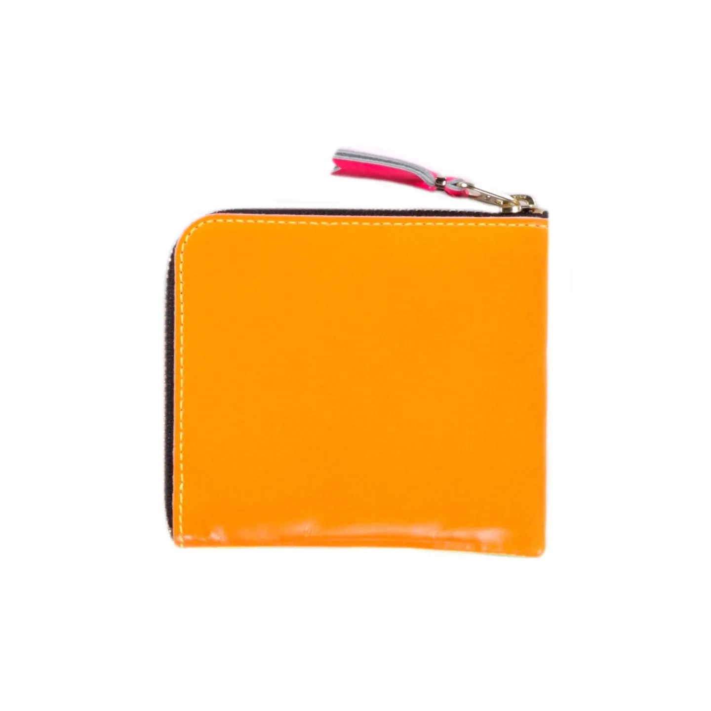 COMME DES GARCONS SA3100 SUPER FLUO ZIP WALLET YELLOW / LIGHT ORANGE