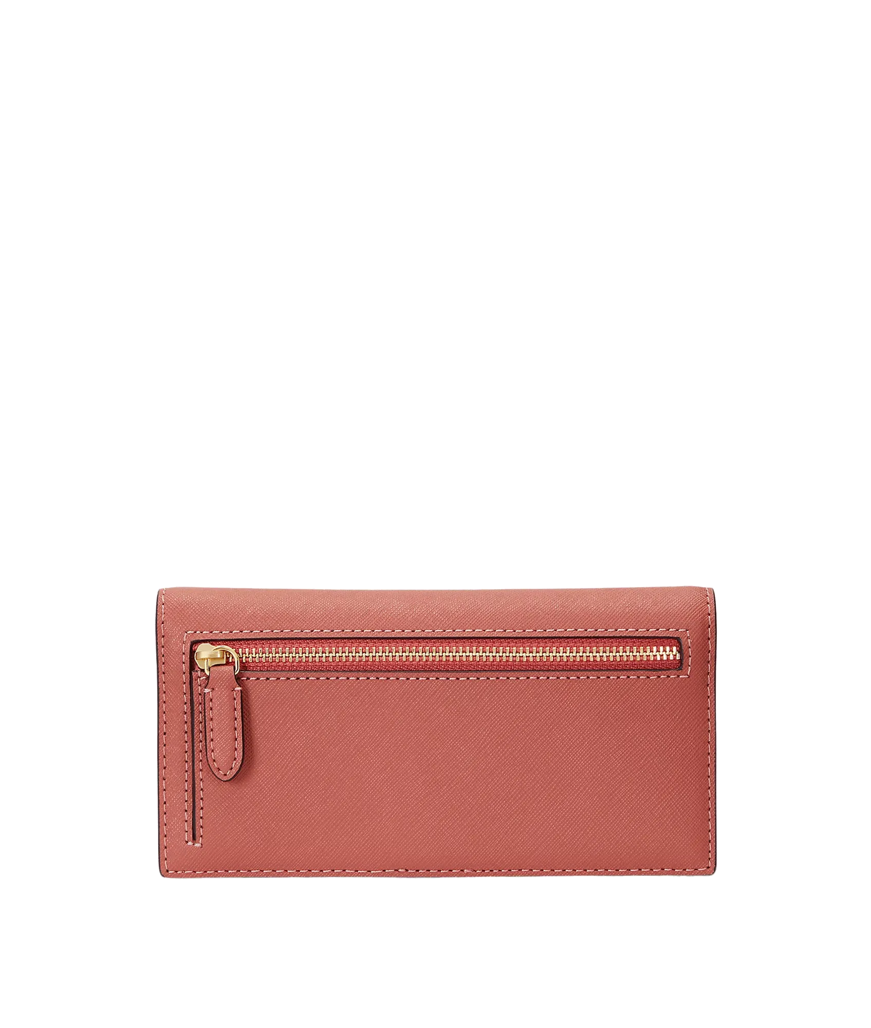 Crosshatch Leather Slim Wallet - Pink