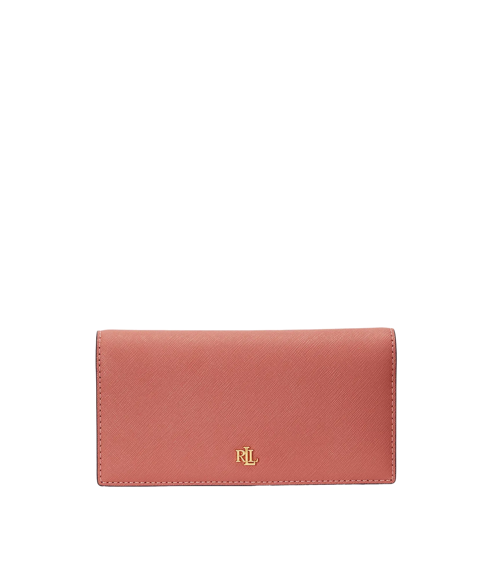 Crosshatch Leather Slim Wallet - Pink