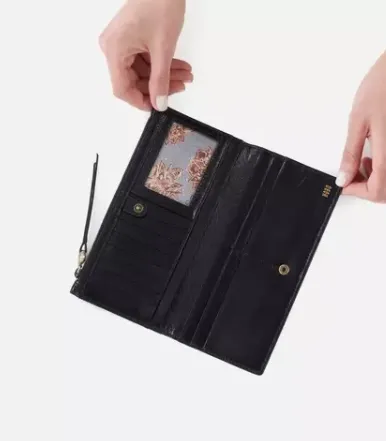 Donner wallet in Black Vintage hide