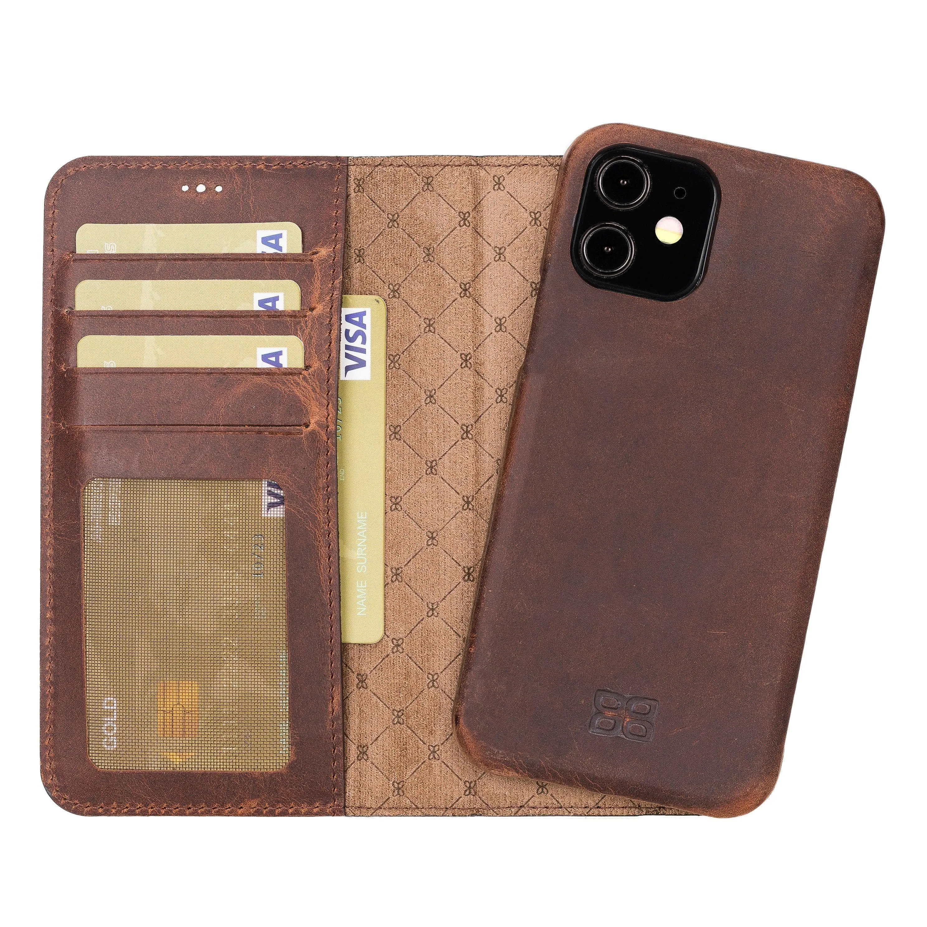 F360 Magnetic Detachable Leather Wallet Cases for Apple iPhone 12 Series