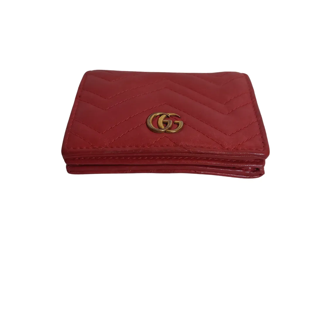 Gucci Red Leather Small Bifold GG Wallet | Pre Loved |