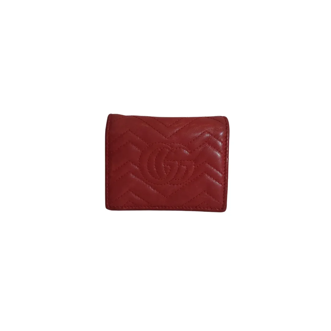 Gucci Red Leather Small Bifold GG Wallet | Pre Loved |