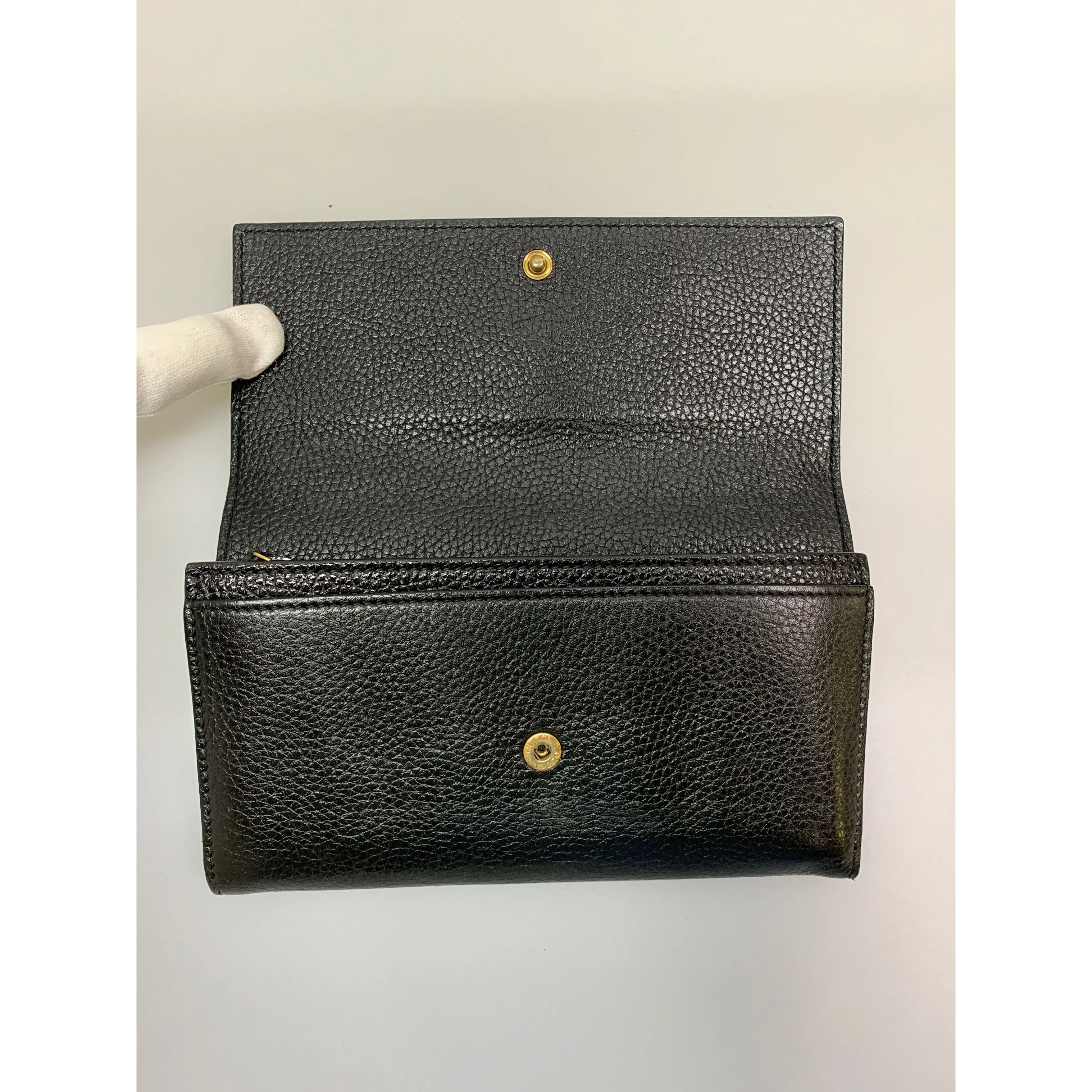 #GUCCI/Long Wallet/BLK/Leather