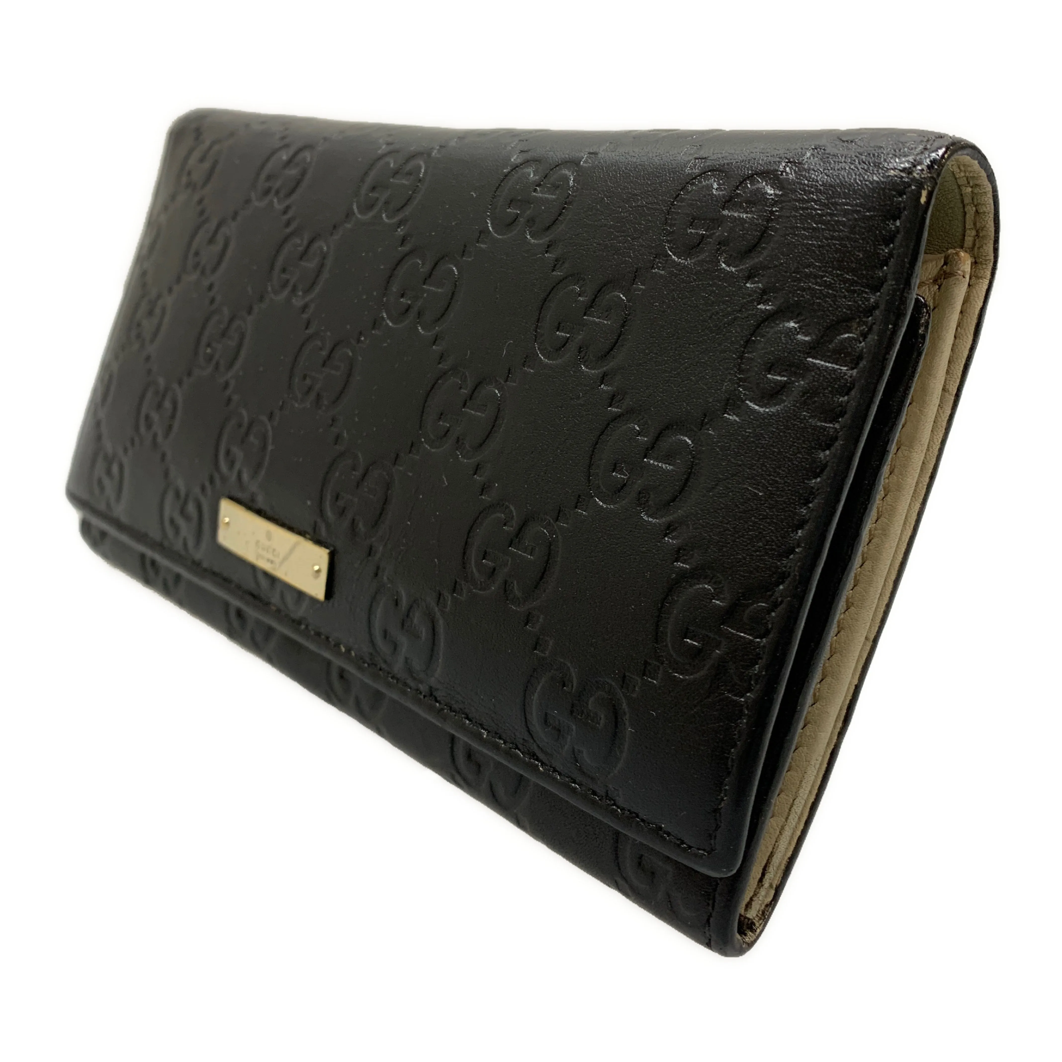 #GUCCI/Long Wallet/BLK/Leather/All Over Print