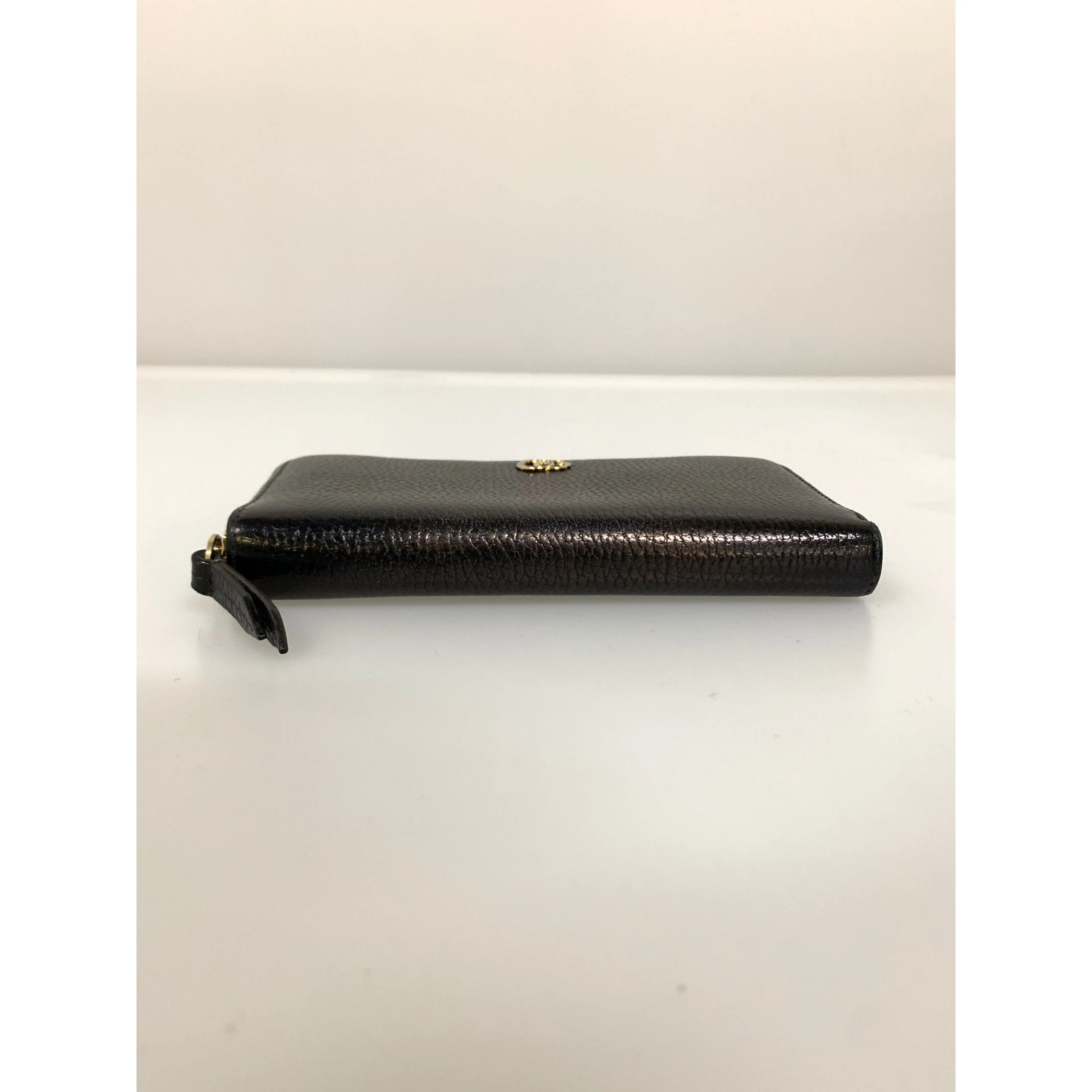 #GUCCI/Long Wallet/BLK/Leather/Plain